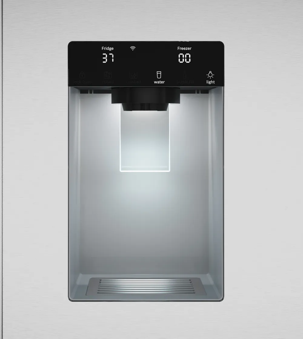 Bosch 100 Series French Door Bottom Mount 36'' Brushed steel anti-fingerprint, Total No Frost