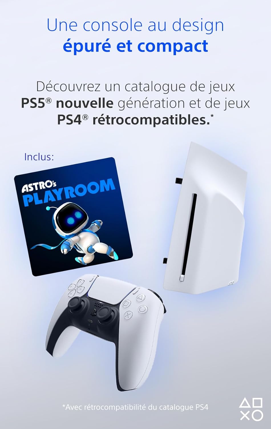 Playstation Sony, 5 Édition Standard, PS5 avec 1 Manette Sans Fil DualSense, Couleur : Blanche