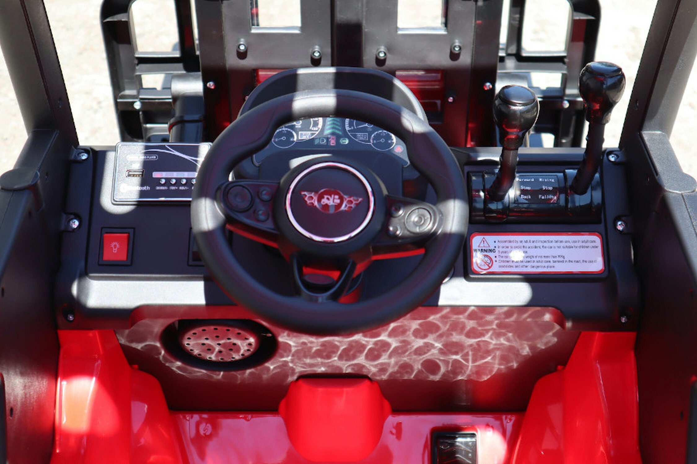 TPFLiving electric children's car forklift - motor: 2 x 12 V - battery: 1 x 12 Volt/7Ah, load capacity 40 kg, children's car - electric car with seat belt