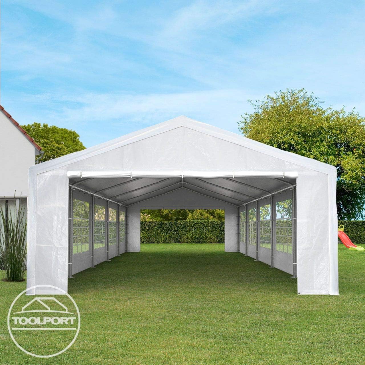 TOOLPORT Tente de réception 3x2 m pavillon Blanc bâche PE 350 N imperméable Tente de Jardin