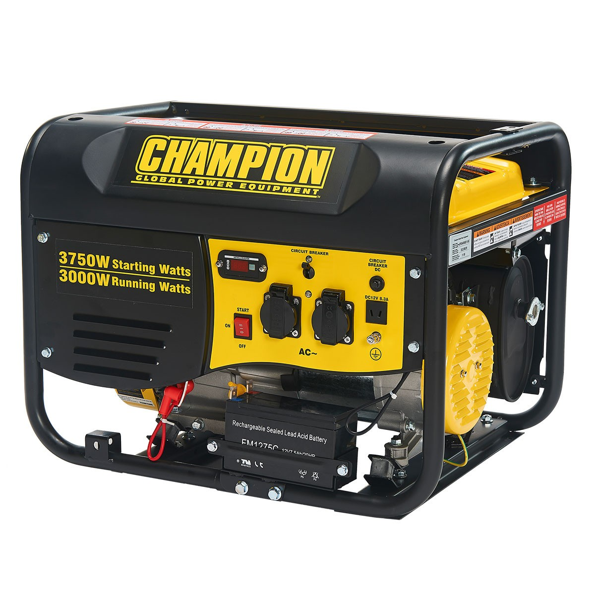 Silent Generator 3750w Champion Engine 4t Ohv 224cm³ 7.5hp Petrol Start