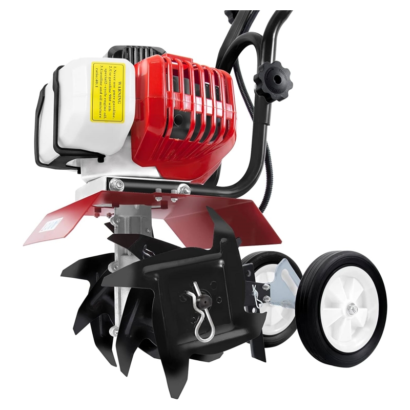 BU-KO 52CC Garden Tiller Petrol 3 HP 2-Stroke Lawn Ground Hoe Cultivator Motor Hoe Petrol Lightweight Compact Ground Tiller Powerful Handle with Secure Grip