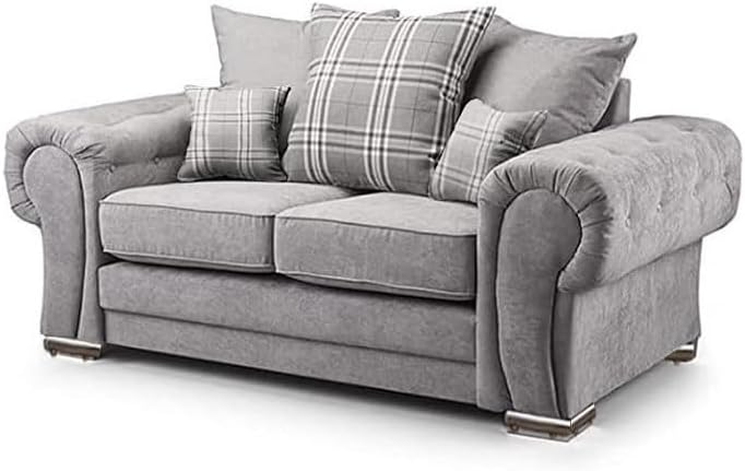 Rosemont Furniture - Verona 2C2 Corner for Living Room, Grey Fabric UK Upholstered Corner Sofa (Grey, 2 Seater)
