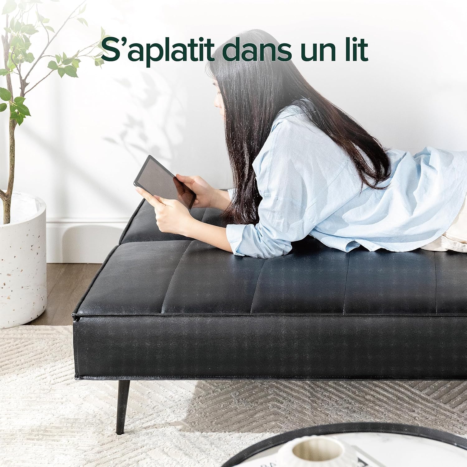 Zinus Quinn Clic Clac Sofa Bed - 2-in-1 Folding Sofa Bed - Suitable for Guest Rooms and Small Spaces