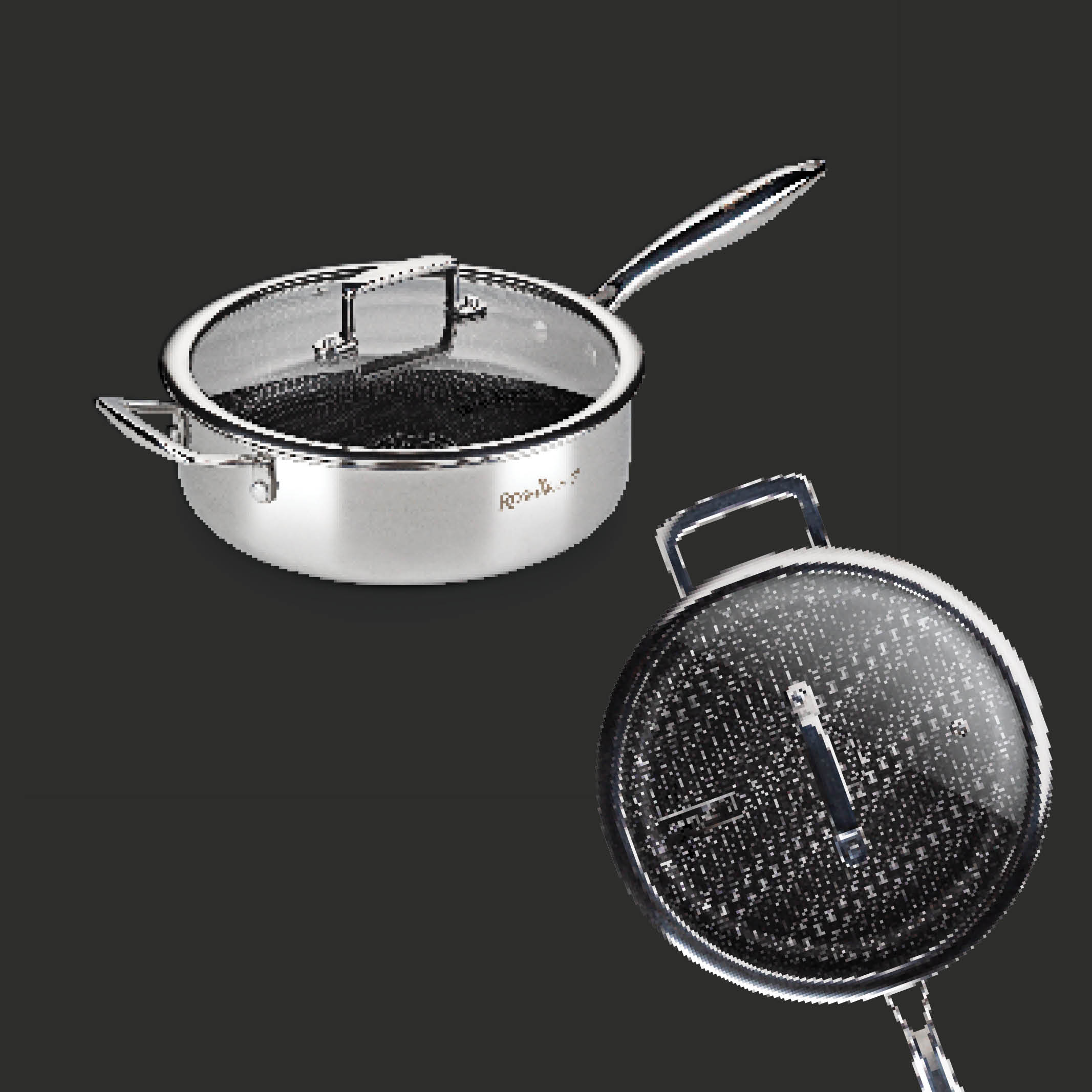 Premium saute pan with lid Rosmarino HexaPro - 24 cm
