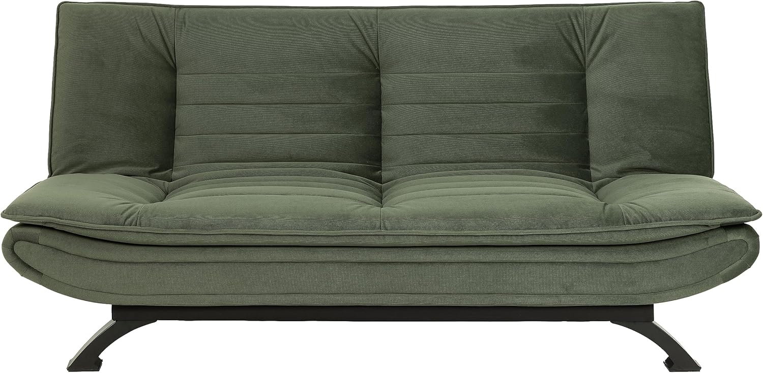 AC Design Furniture Jasper Sofa Bed W: 196 x H: 91 x D: 96 cm, Dark Grey/Black, Fabric/Metal