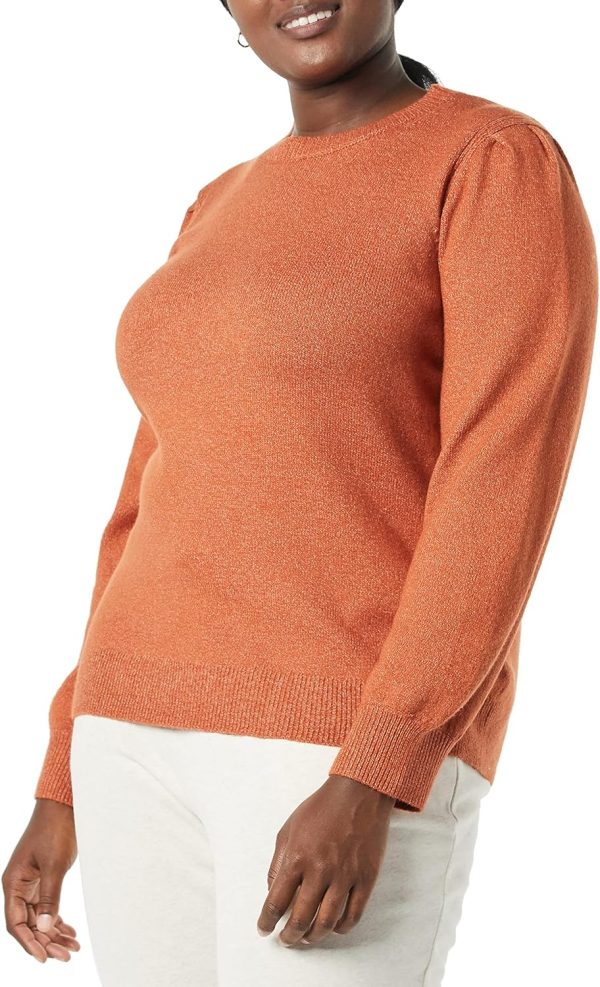 Women’s Soft Touch Pleated Shoulder Crewneck Sweater