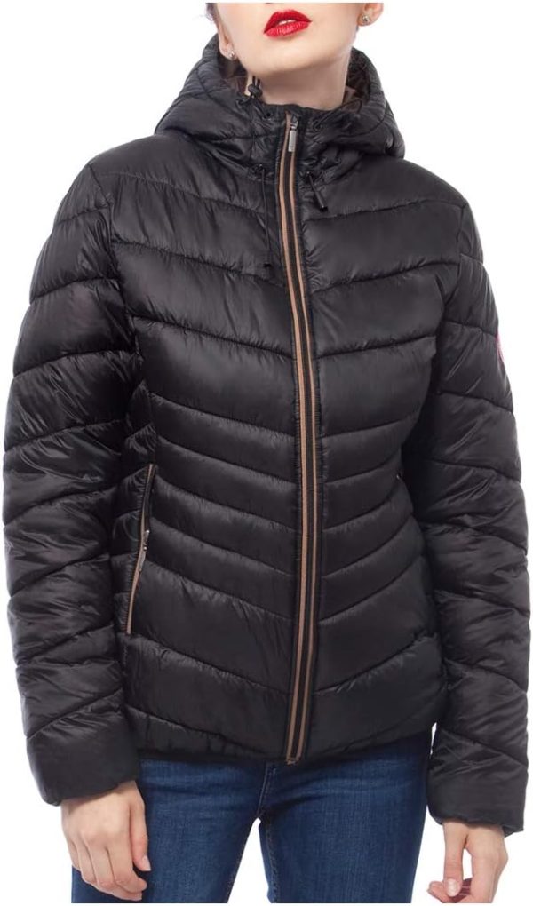 Women’s Lightweight Puffer Jacket Water-Resistant Hooded Winter Coat