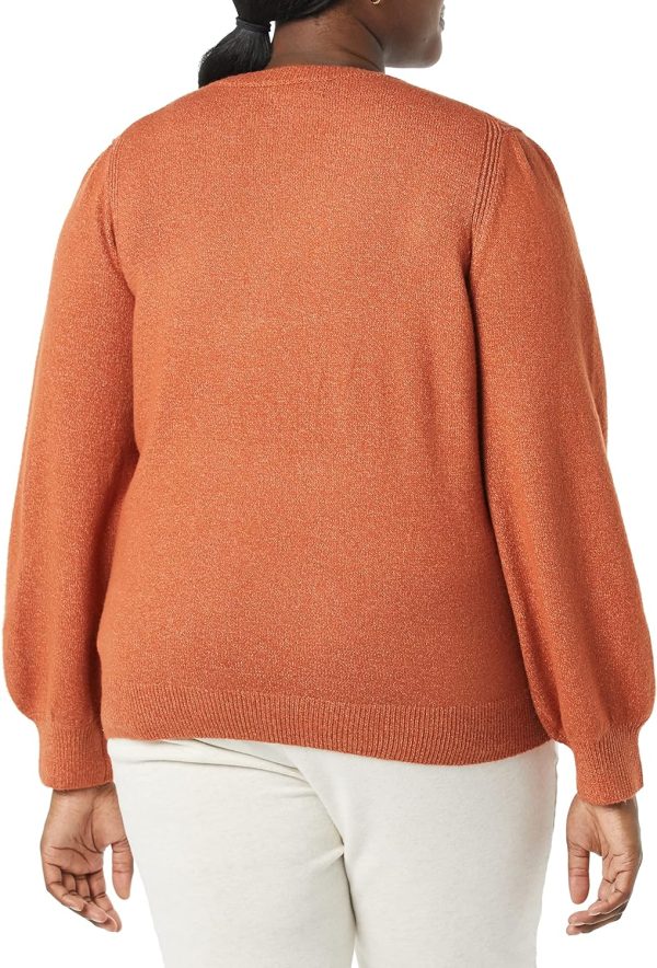 Women’s Soft Touch Pleated Shoulder Crewneck Sweater