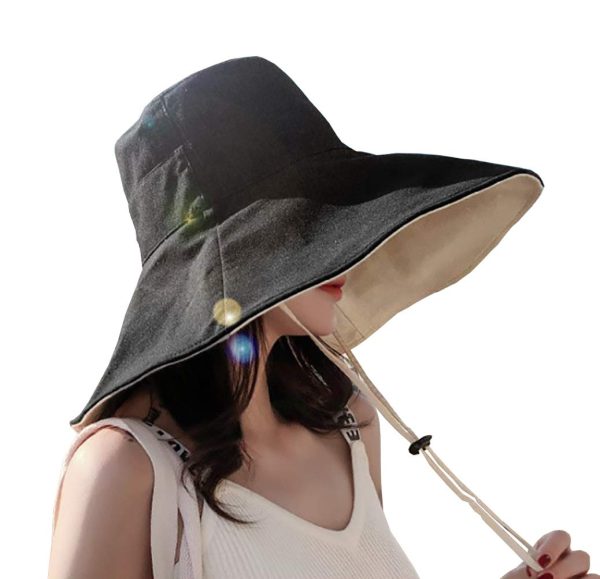 Women Reversible Bucket Hat UV Sun Protection Wide Brim Foldable Floppy Bucket Hat �C Set of 8