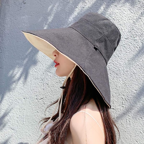 Women Reversible Bucket Hat UV Sun Protection Wide Brim Foldable Floppy Bucket Hat �C Set of 8
