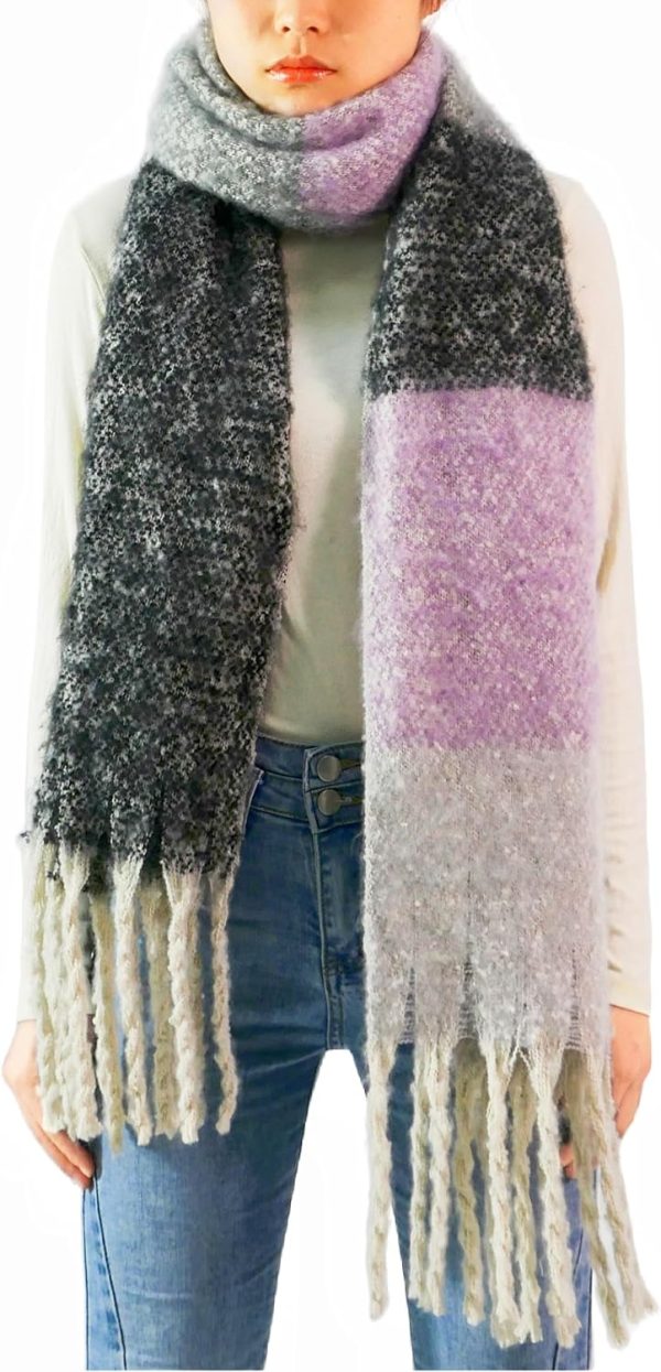 Winter Warm Scarf for Women Long Shawl Large Scarves Cold Weather Thick Blanket Scarfs Color Matching