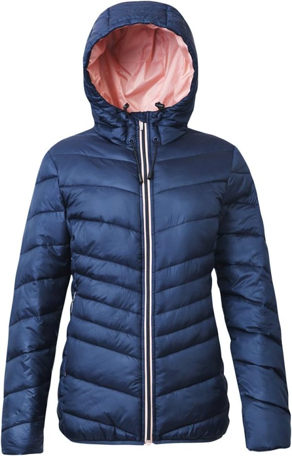 Women’s Lightweight Puffer Jacket Water-Resistant Hooded Winter Coat