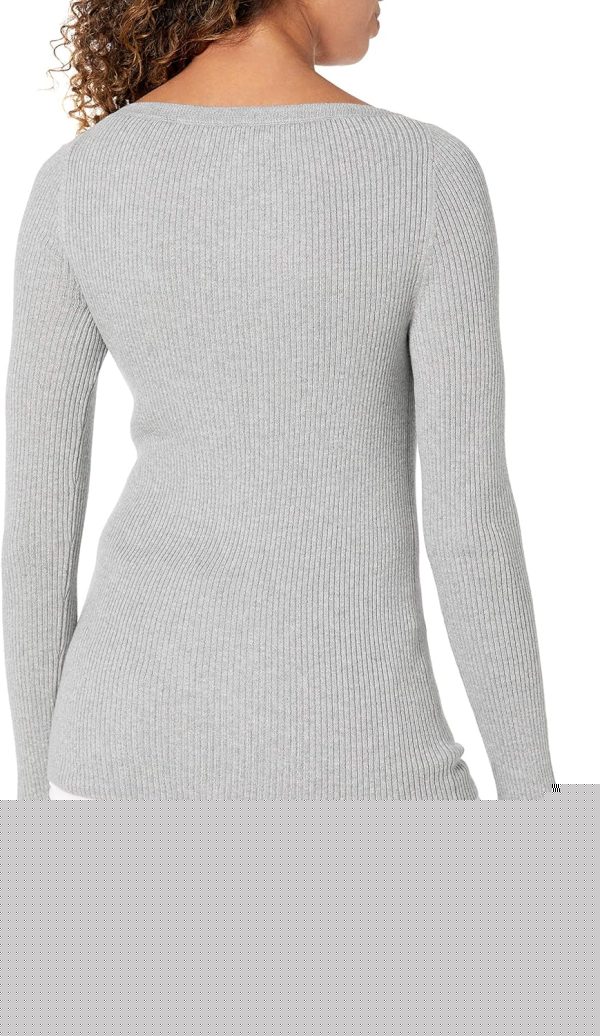 Women’s Lightweight Ribbed Long-Sleeve Boat Neck Slim-Fit Sweater