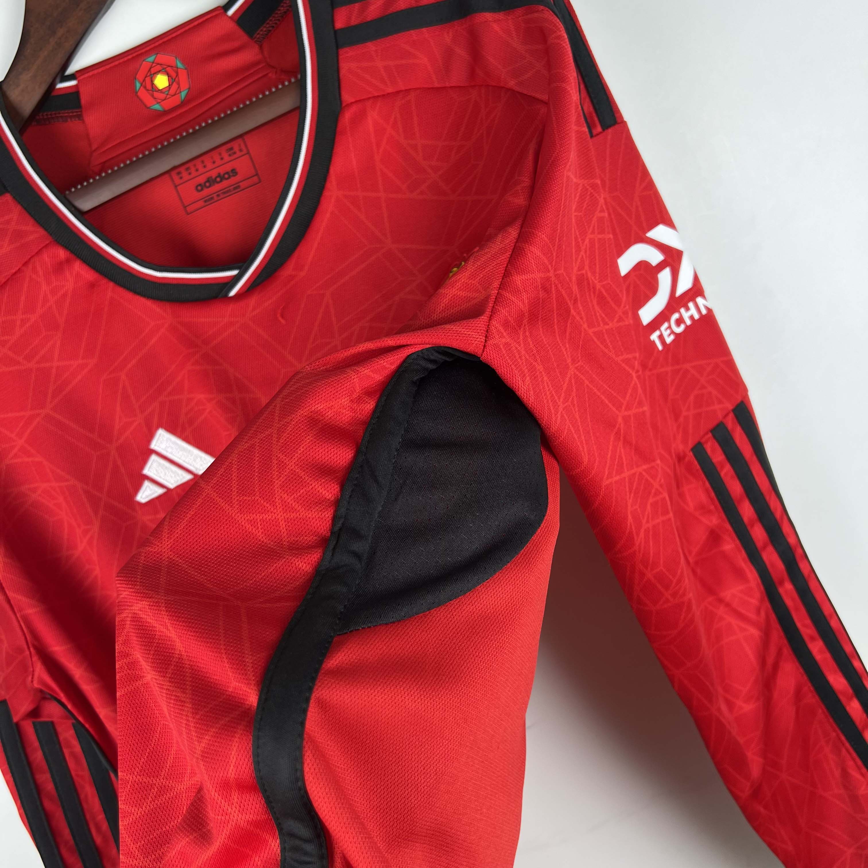 2023/2024 Long Sleeve Man Utd Home Football Shirt 1:1 Thai Quality