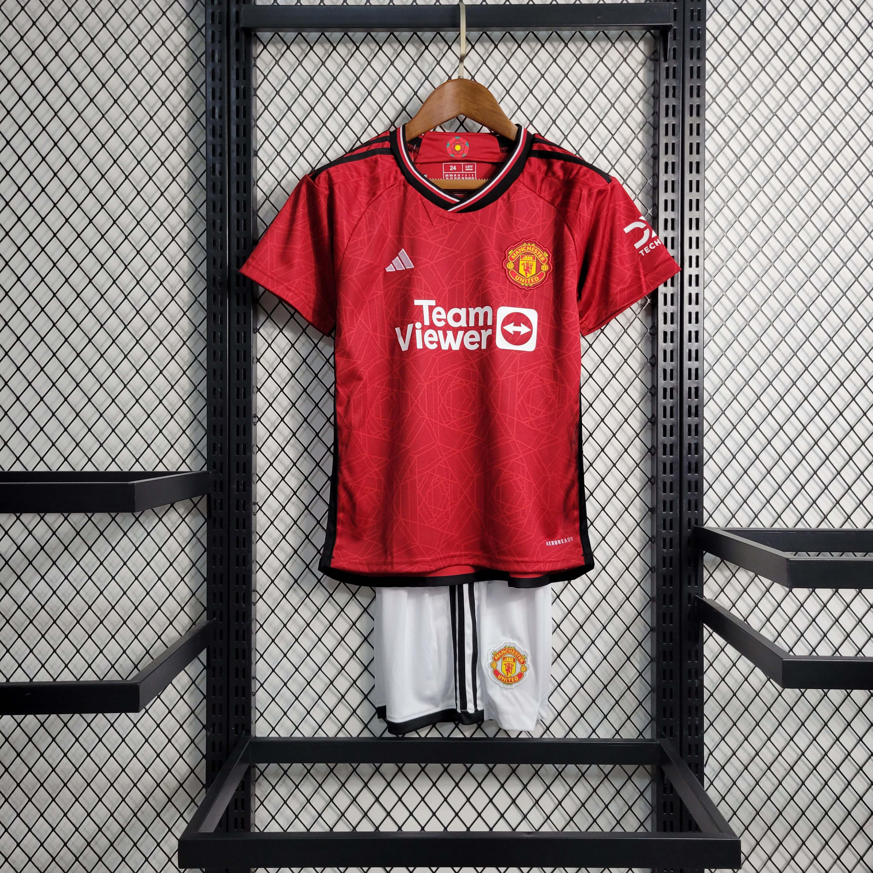 2023/2024 Man Utd Home Football Shirt 1:1 Thai Quality Kids Size