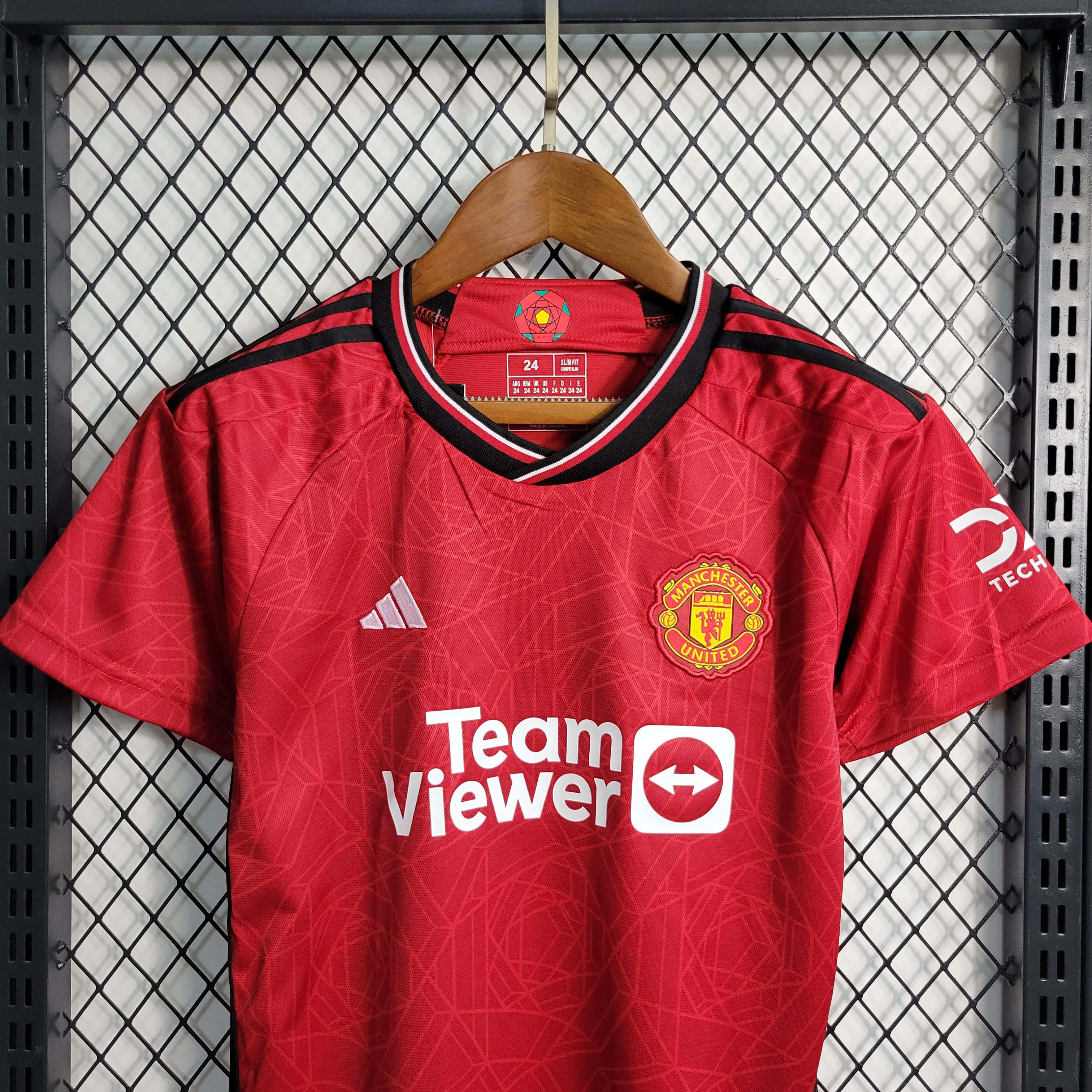 2023/2024 Man Utd Home Football Shirt 1:1 Thai Quality Kids Size
