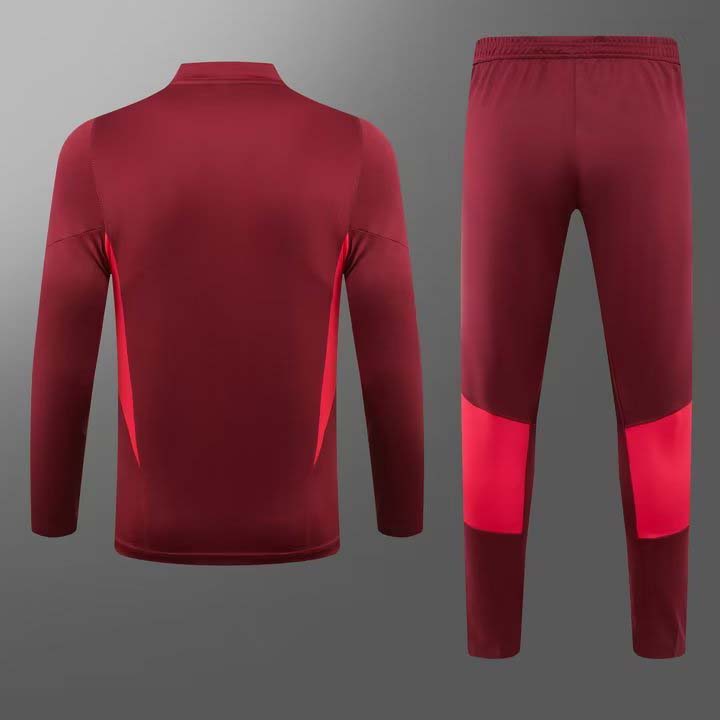 2023/2024 Man Utd Half-Pull Training Suit Purplish red Football Shirt 1:1 Thai Quality Set