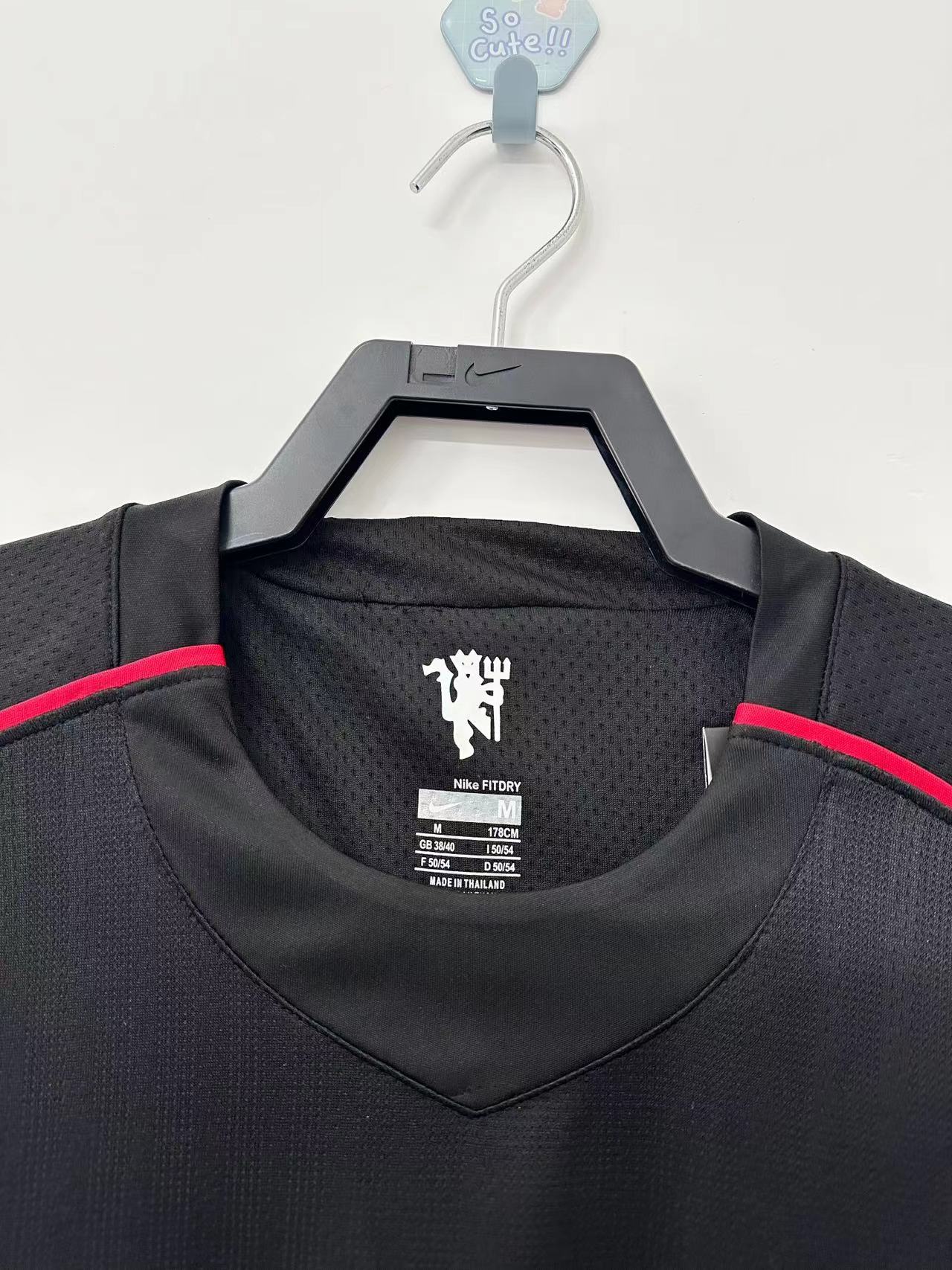 2007-08 Retro Manchester United Away Black Football Jersey 1:1 Thai Quality