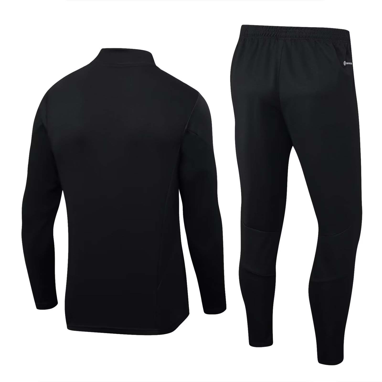 2023/2024 Man Utd Half-Pull Training Suit Black Football Shirt 1:1 Thai Quality Set