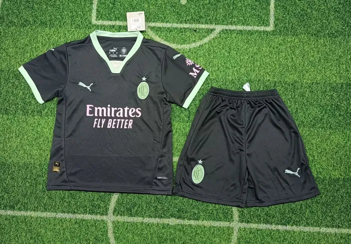 Kids AC Milan Third Jersey 24/25 Football Kit 1:1 Thai Quality Kids Size