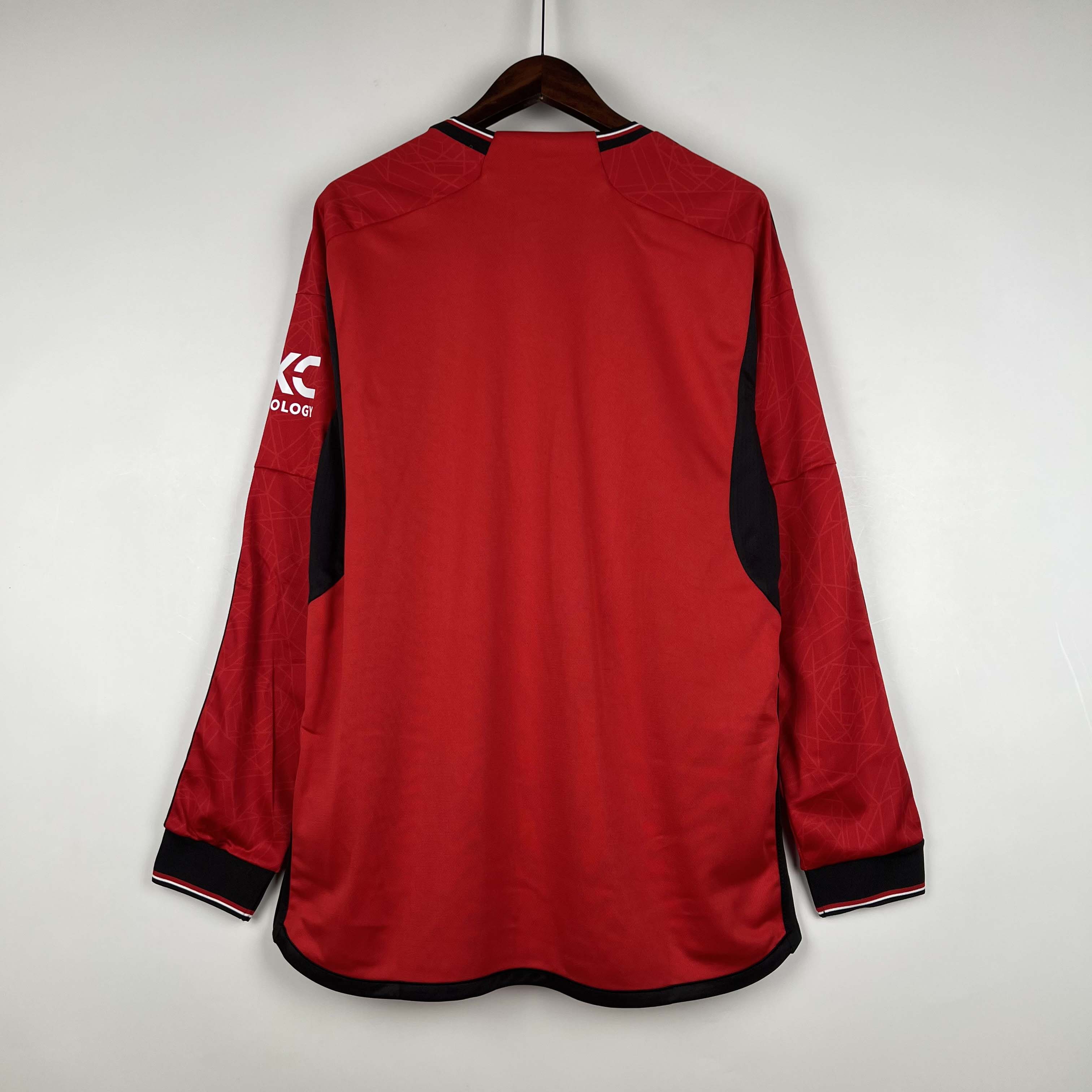 2023/2024 Long Sleeve Man Utd Home Football Shirt 1:1 Thai Quality