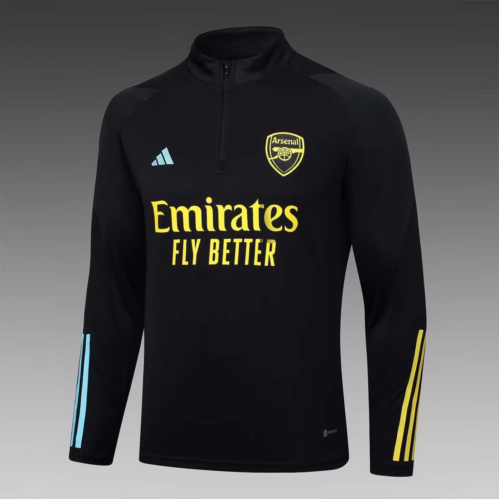 2023/2024 AFC Half-Pull Training Suit black Football Shirt 1:1 Thai Quality Set