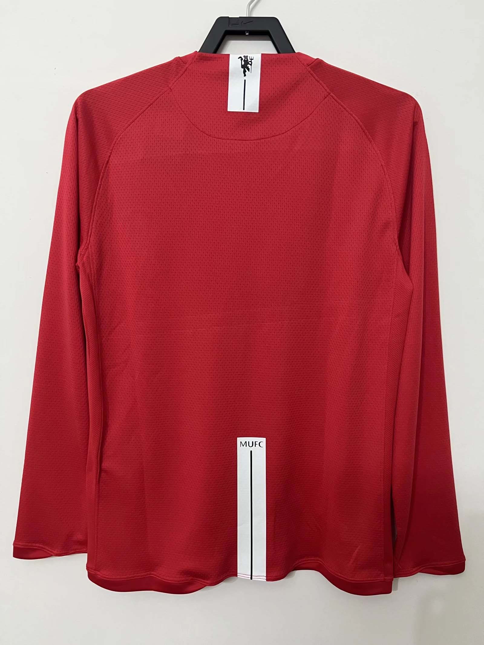2007-2008 Retro Long Sleeve Man Utd Home Football Shirt 1:1 Thai Quality