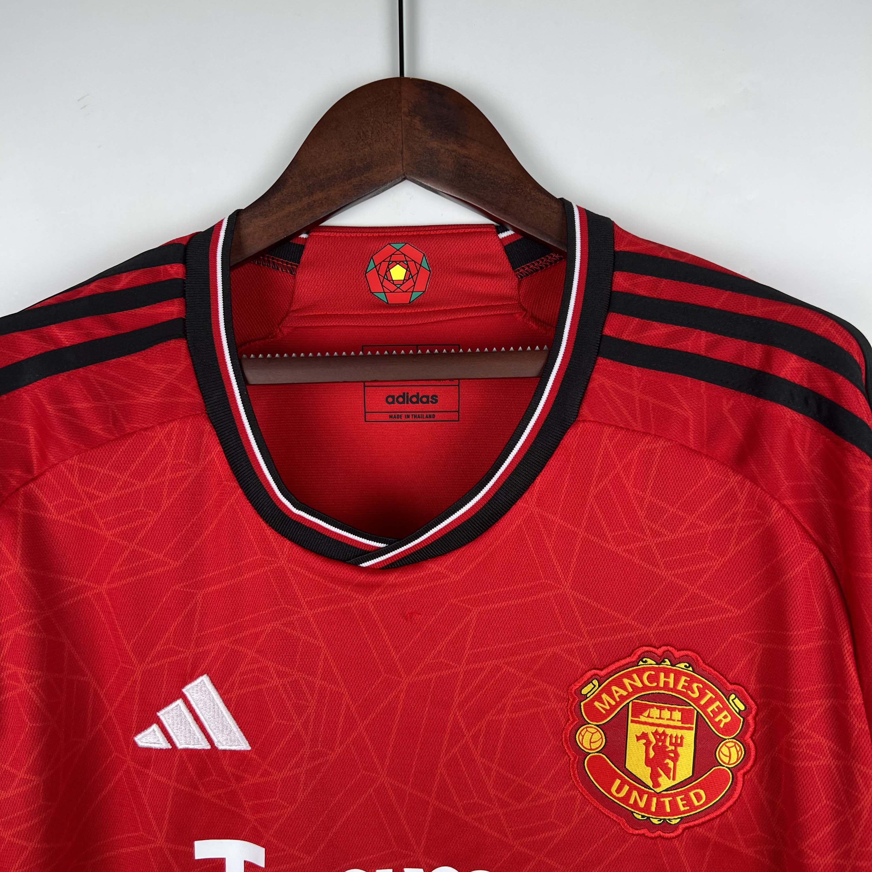 2023/2024 Long Sleeve Man Utd Home Football Shirt 1:1 Thai Quality