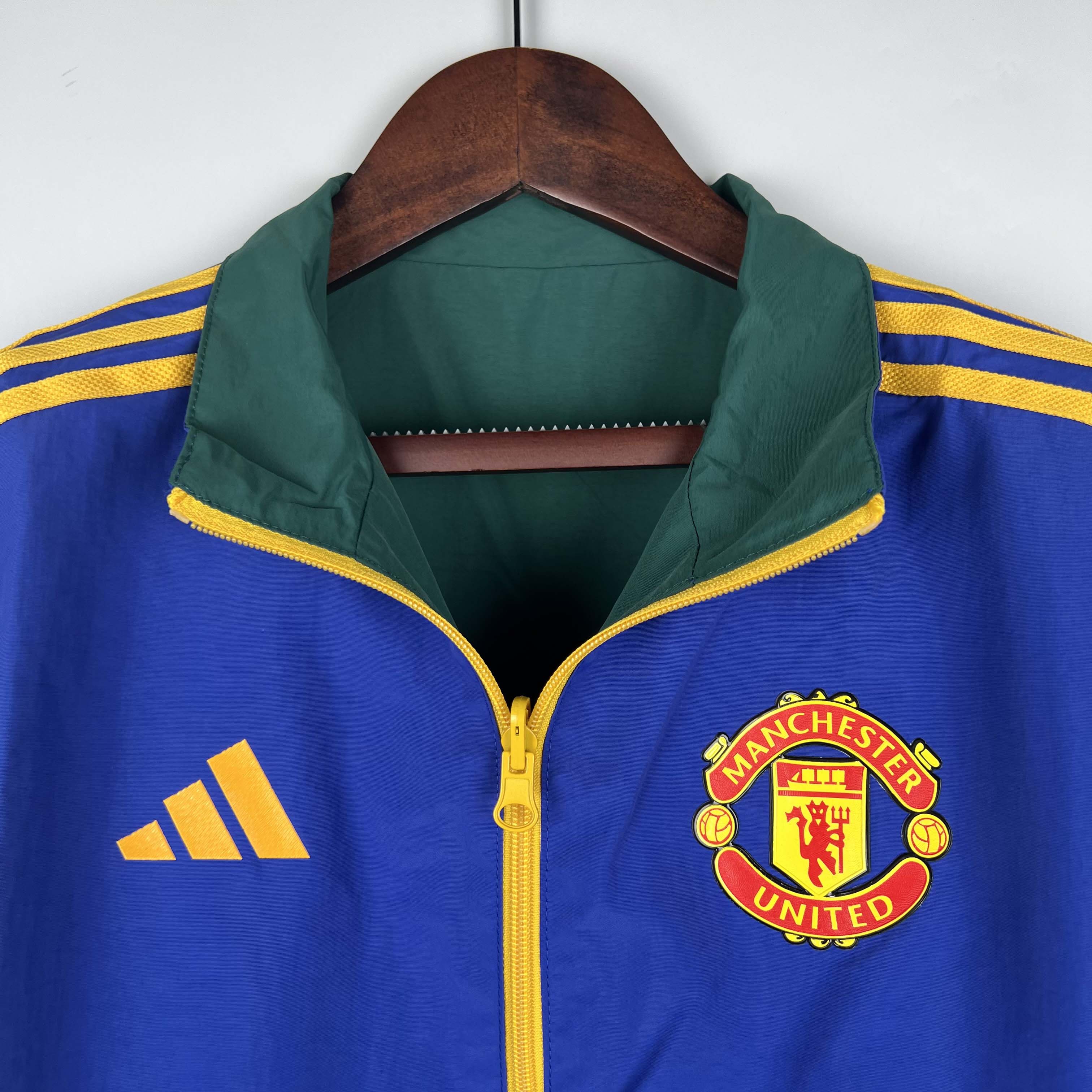 2023/2024 Man Utd Reversible WindbreakerBlue-GreenSoccer Jersey 1:1 Thai Quality