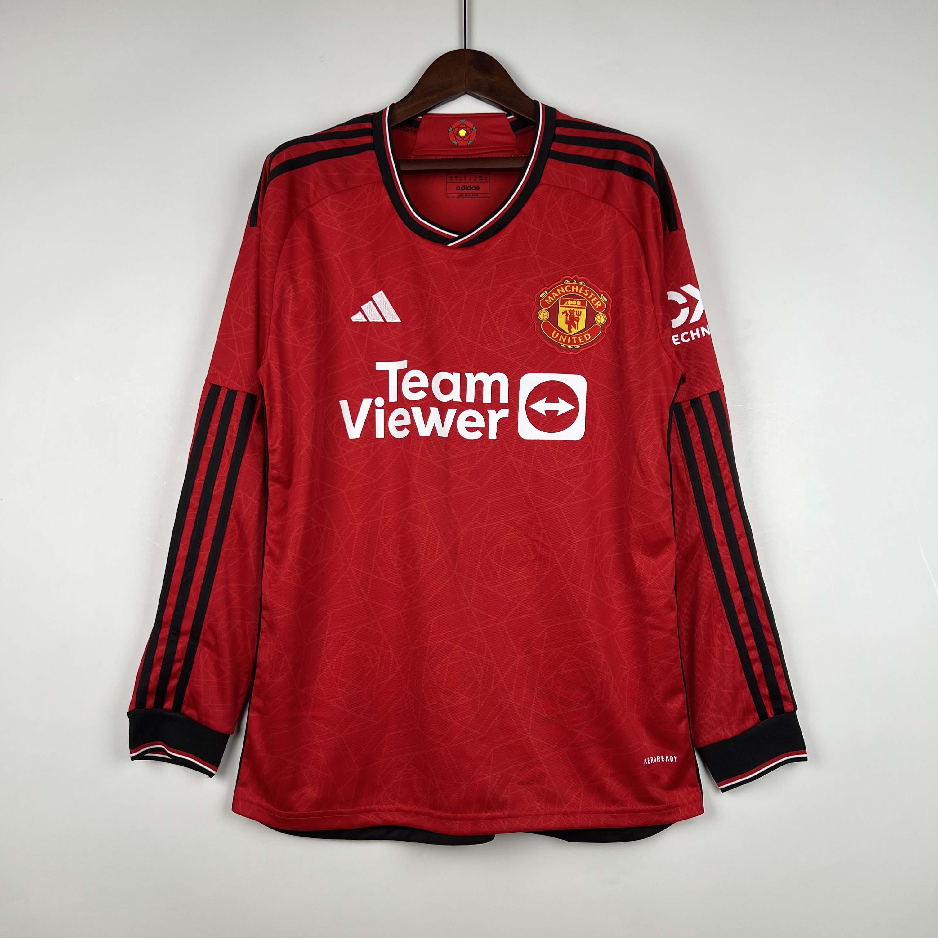 2023/2024 Long Sleeve Man Utd Home Football Shirt 1:1 Thai Quality