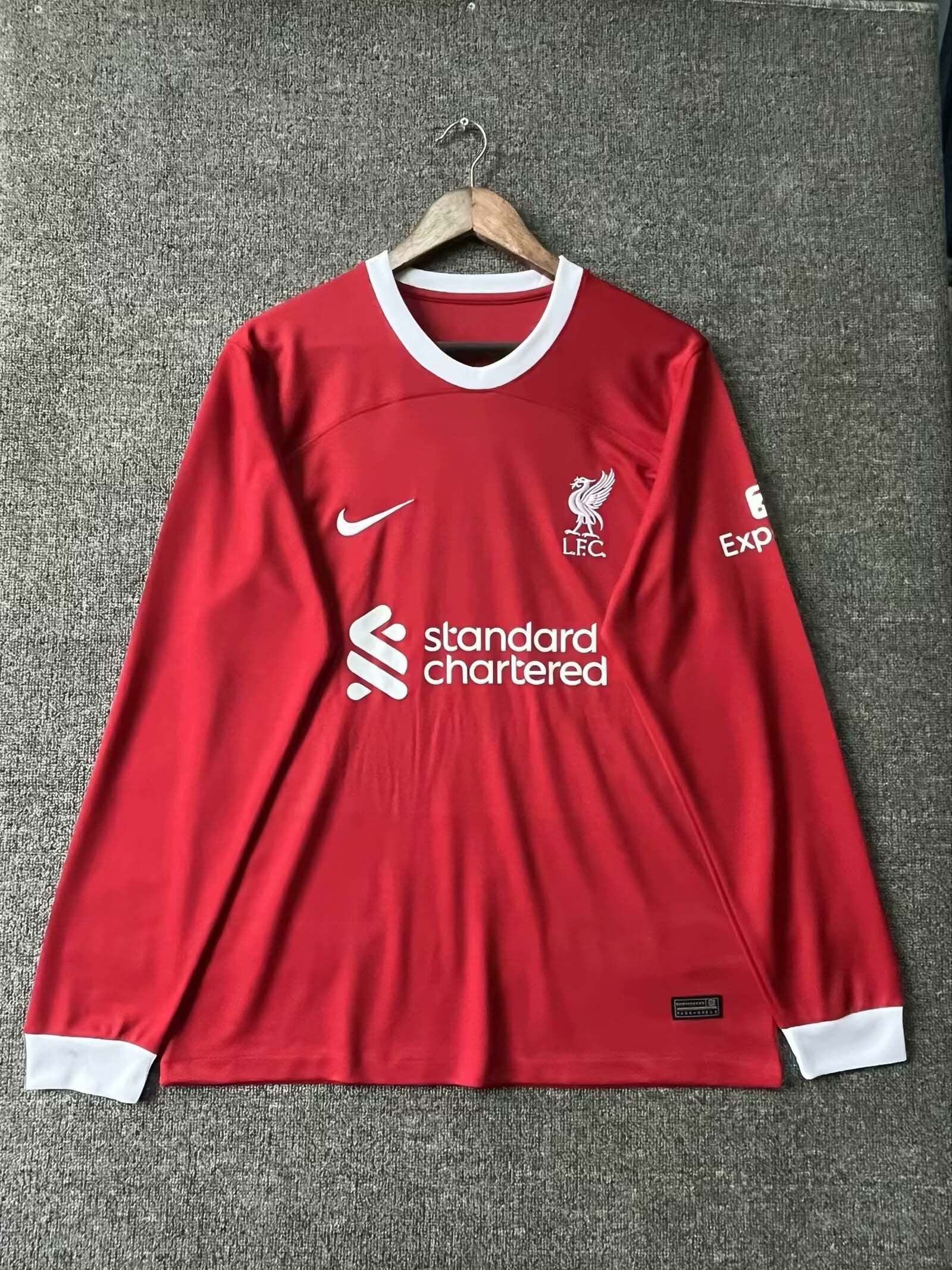 2023/2024 Long Sleeve LFC Home Football Shirt 1:1 Thai Quality