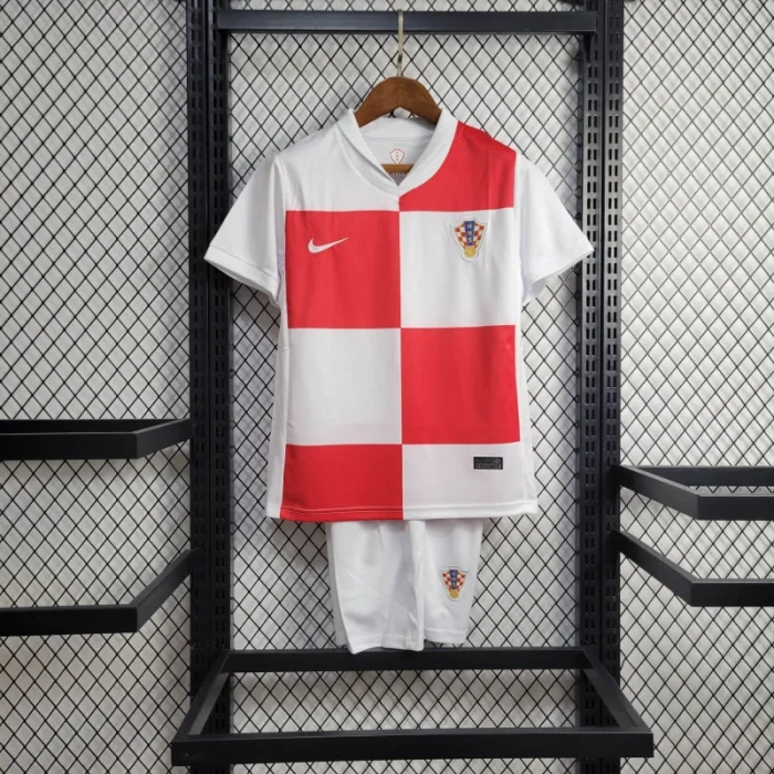 Kids Croatia Home Kit 24/25 Euro Cup 2024 Football Jersey