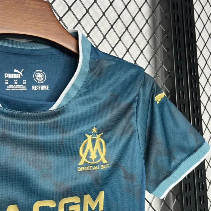 Kids Marseille Away Jersey 24/25 Football Kit 1:1 Thai quality