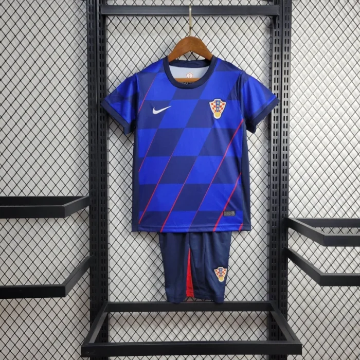 Kids Croatia Away Kit 24/25 Euro Cup 2024 Football Jersey