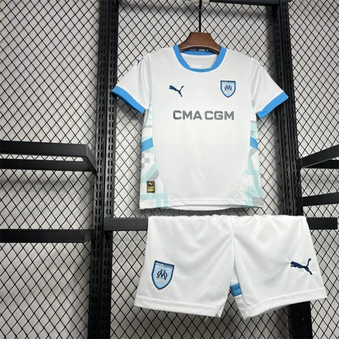 Kids Marseille Home Jersey 24/25 Football Kit 1:1 Thai quality