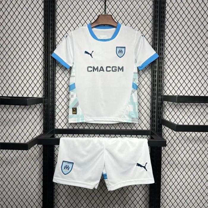 Kids Marseille Home Jersey 24/25 Football Kit 1:1 Thai quality