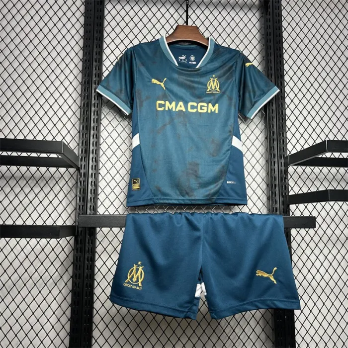 Kids Marseille Away Jersey 24/25 Football Kit 1:1 Thai quality