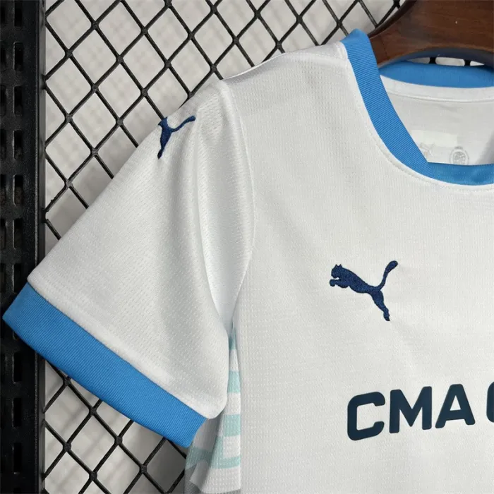 Kids Marseille Home Jersey 24/25 Football Kit 1:1 Thai quality