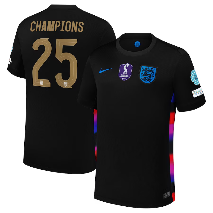 England Lionesses Away Stadium Shirt 2025 with Champions 25 printing