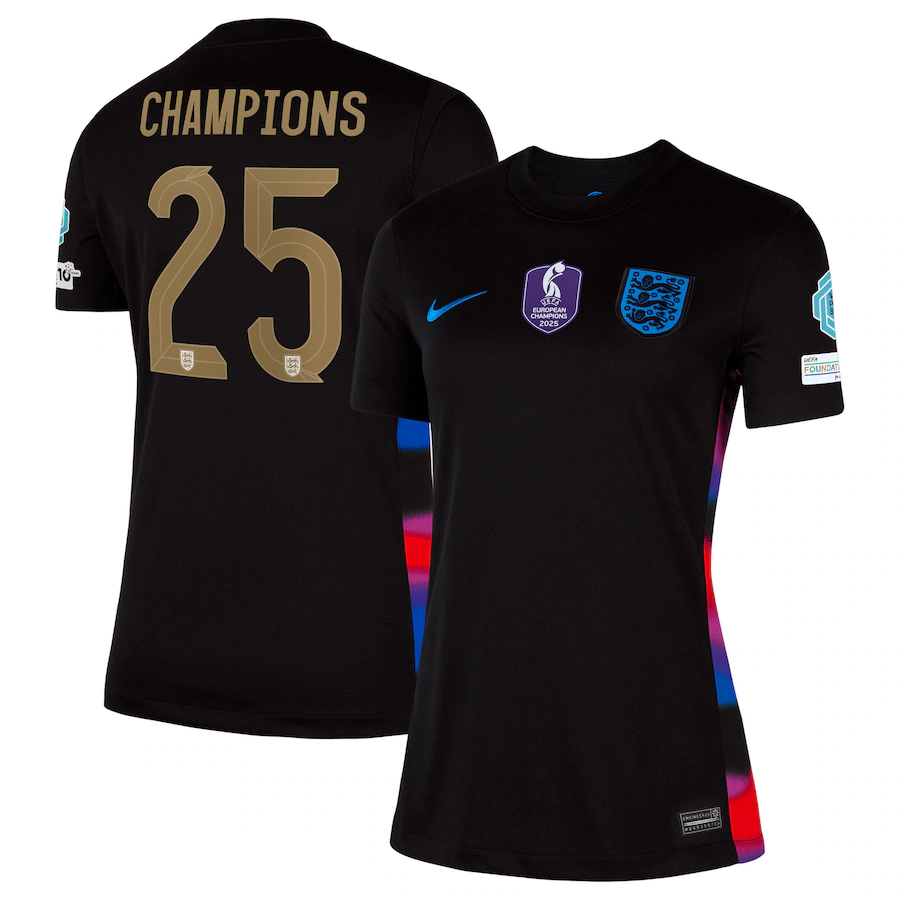 England Lionesses Away Stadium Shirt 2025 - Womens with Champions 25 printing
