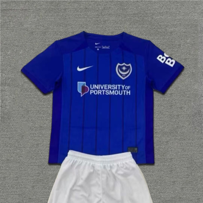 Kids 24/25 Portsmouth Home Jersey 1:1 Thai Quality