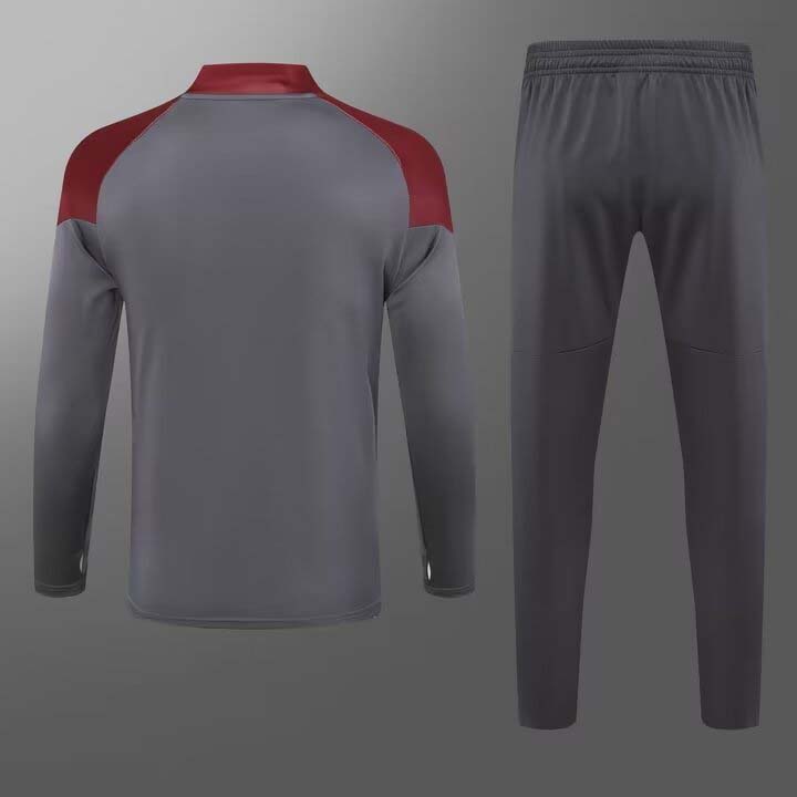 2023/2024 MCFC Half-Pull Training Suit Gray Football Shirt 1:1 Thai Quality Set