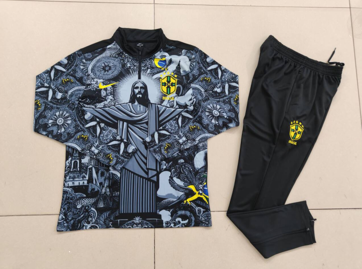 24/25 Brazil Black Special Edition Half-zip Training Jersey 1:1 Thai quality