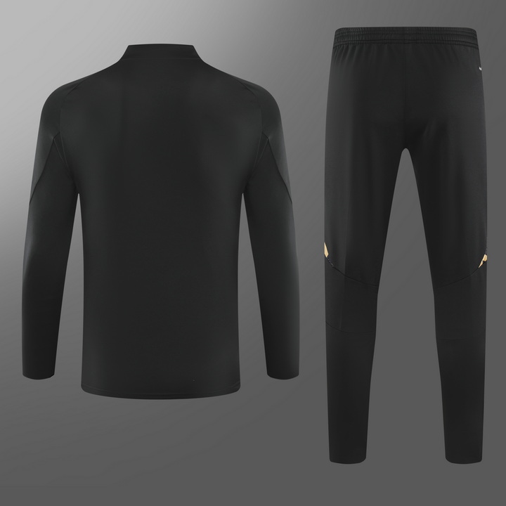24/25 Real Madrid black half-zip training suit 1:1 Thai quality