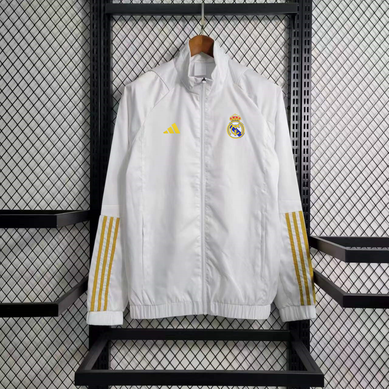 2023/2024 Real Madrid Windbreaker Jersey Gold Label White