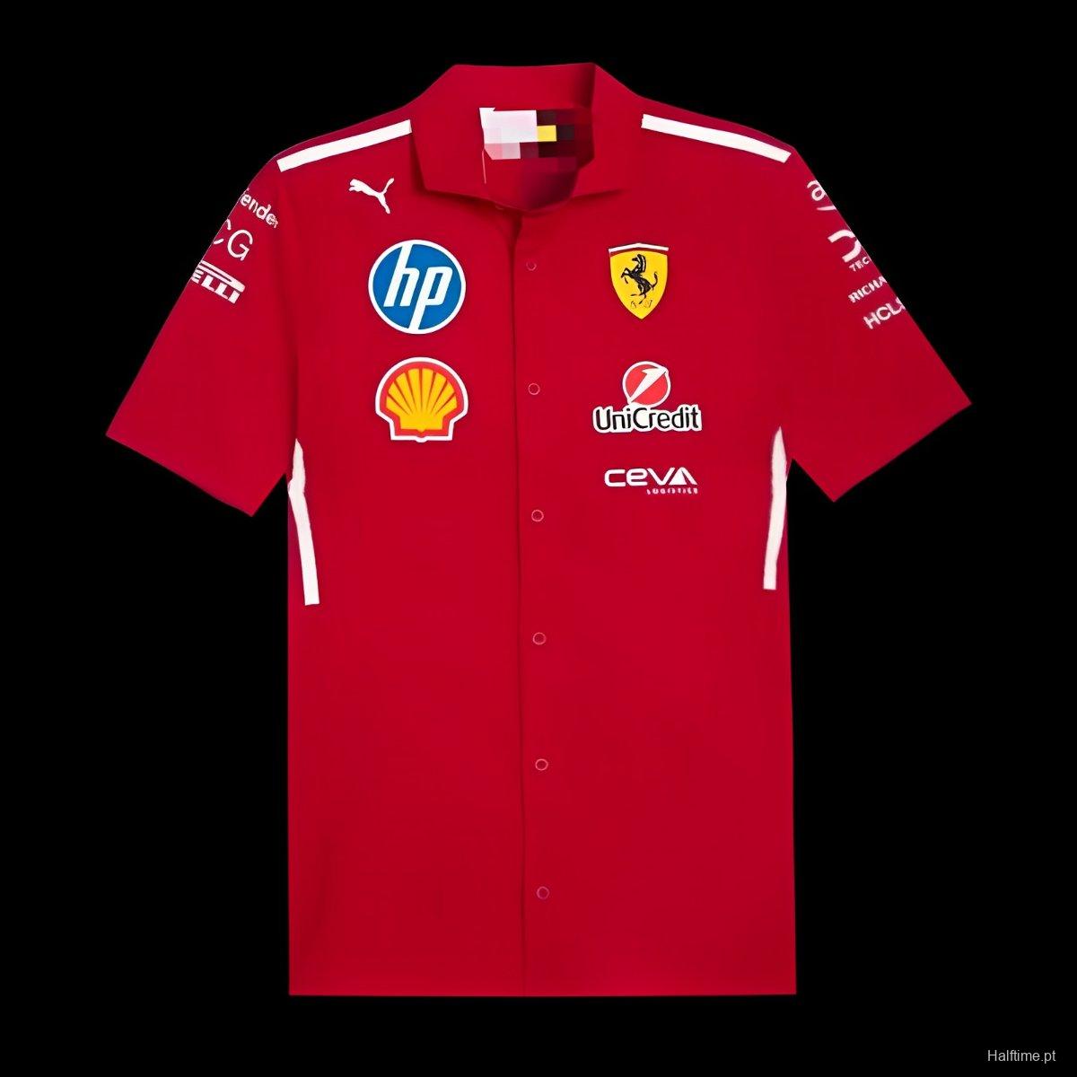 Scuderia Ferrari 2025 Team Short Sleeve Shirt - F1 Racing Style 1:1 Thai Quality