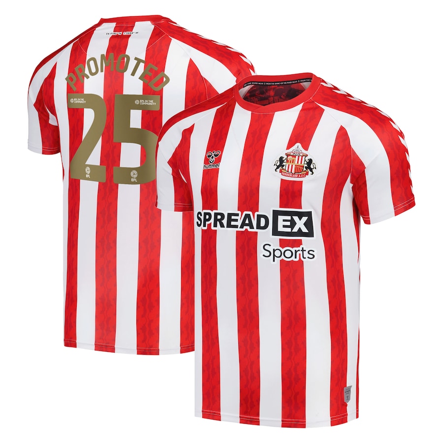 (S-4XL)Sunderland Home 'Play Off Winners' Shirt 2024-25 with Promoted 25 printing 1:1 Thai Quality