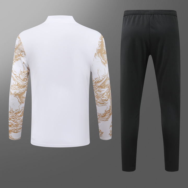 24/25 Real Madrid white print special edition half-pull training suit 1:1 Thai quality