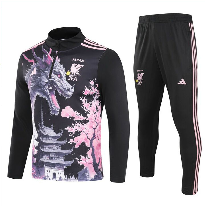 Kids 24/25 Japan black print Training suit set 1:1 Thai quality